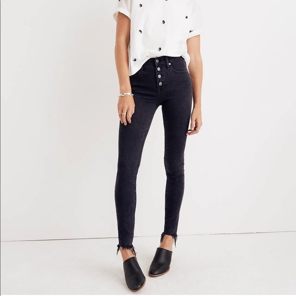 madewell 9 inch button ankle skinny